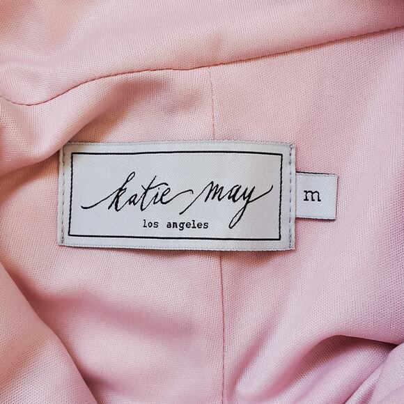 Katie May Reconcile Gown Maxi Dress V-Neck Side Slit Blush Pink Size Medium - Picture 10 of 12